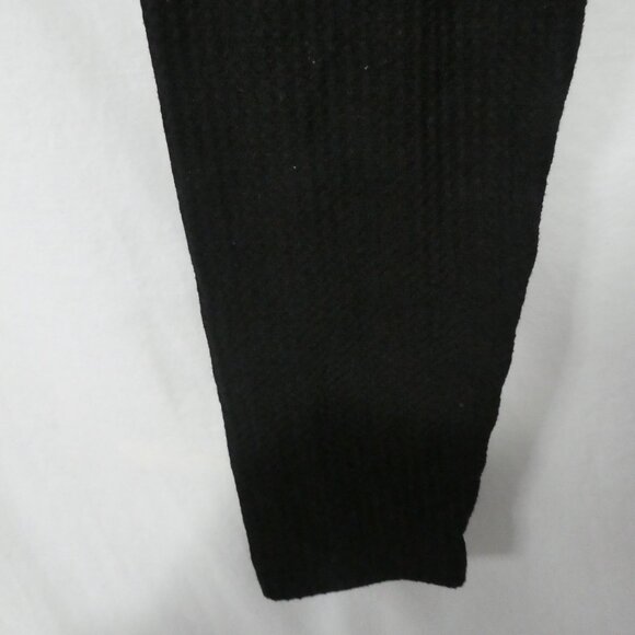 SHEIN | large | Black Waffle Knit Pull-Up Pants | Drawstring | No Pockets - Picture 8 of 16